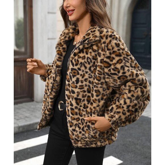 Stylish Fluffy Women's Jacket with Faux Fur Lapel - Perfect for Winter Wear - Picture 3 of 6